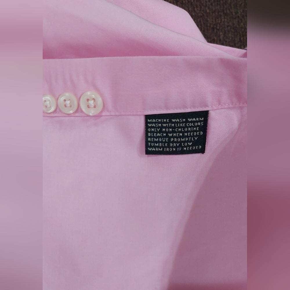 Lauren Ralph Lauren Slim Fit Pink Button Up Men's Shirt Sz 17.5 Long Sleeve - Picture 5 of 12